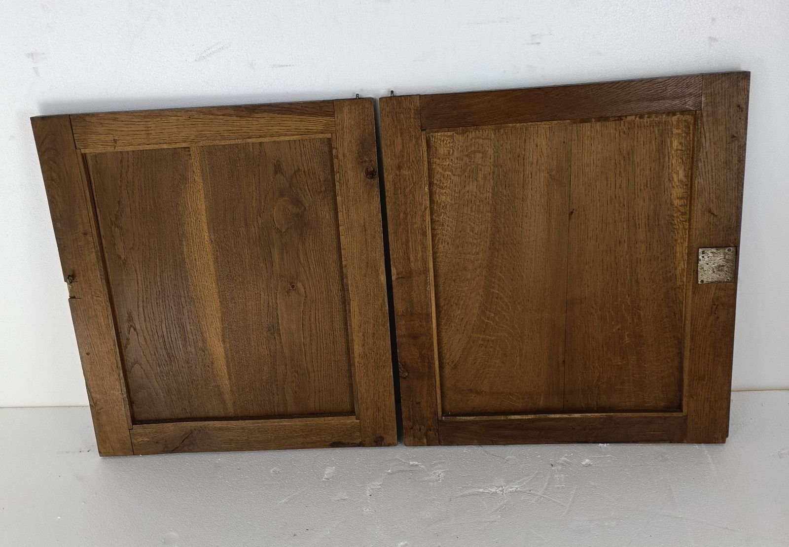 Pair Antique Hand Carved Oak Door Panels Reclaimed Architectural  Salvaged Wow photo vintage