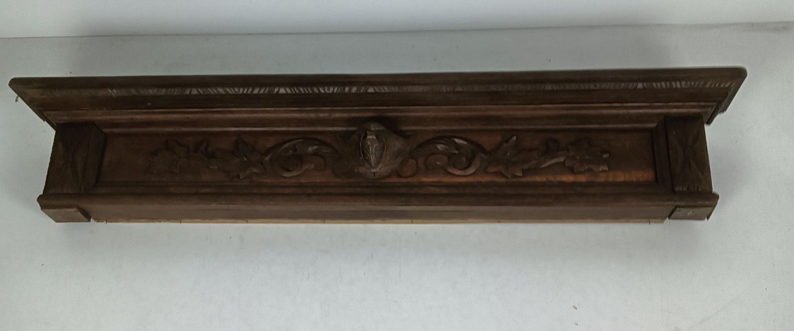 Stunning Ornate Hand Carved Wooden Antique Pediment Over Door Reclaimed Architec photo furniture