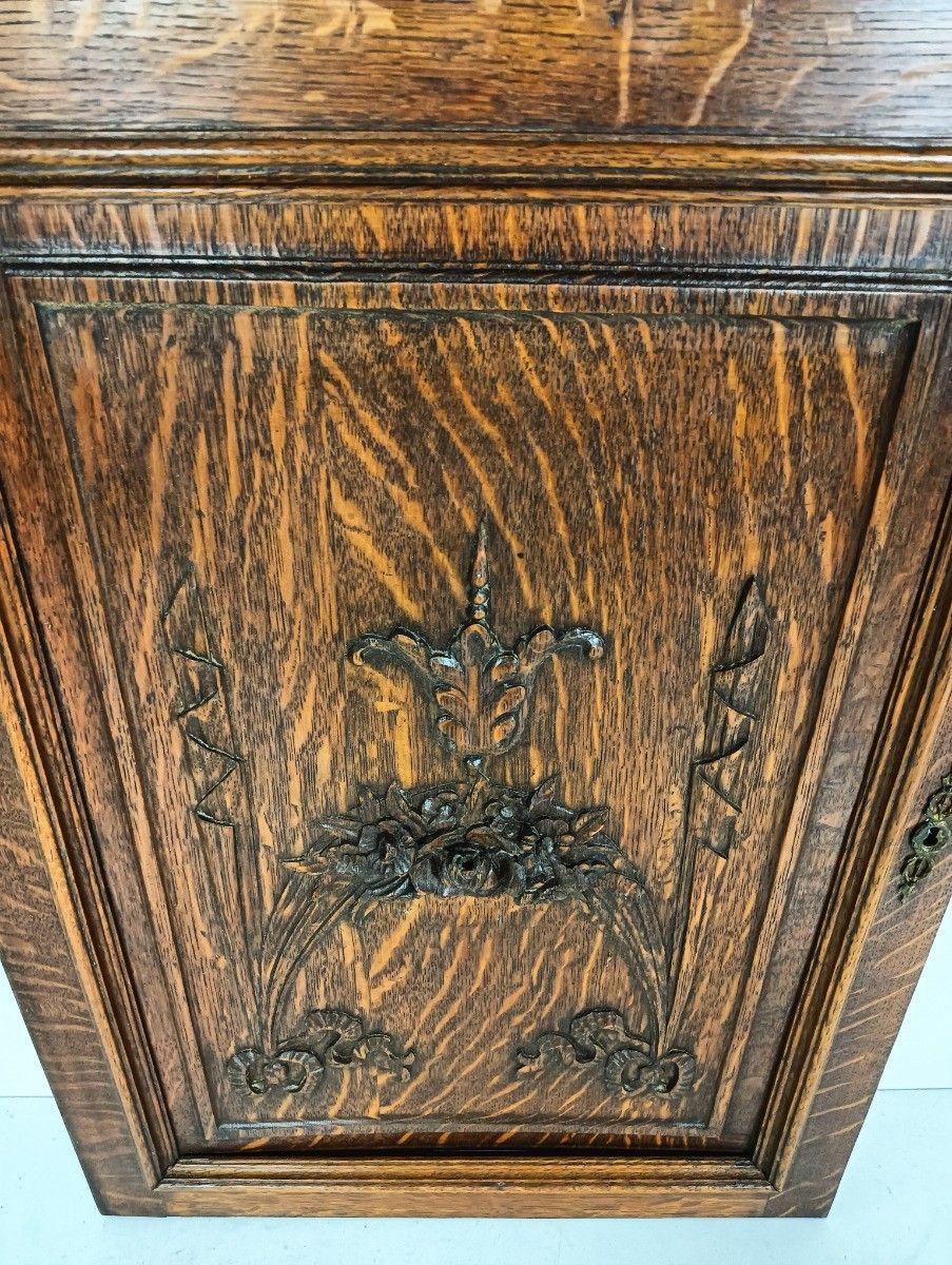 Carved Wooden Door Panel Ornate Bows Reclaimed Cabinet Architectural Antique photo vinterior