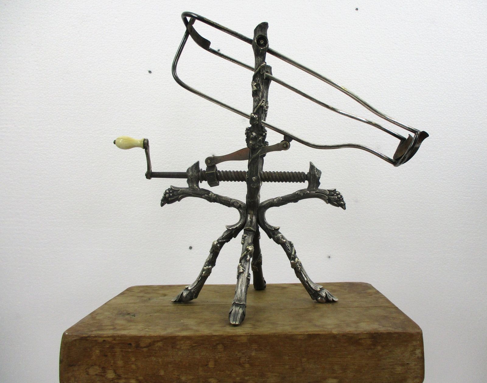 Antique Bottle Holder Pourer Mechanic Decanting Cradle Silver Plated Victorian photo furniture