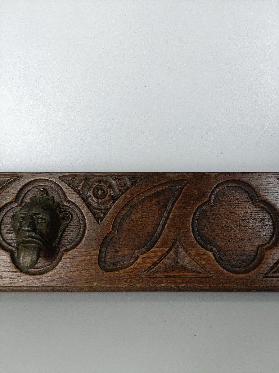 Antique  Gargoyle Pair Corbels Hand Carved Wood  Architectural Reclaimed Trims P photo Home Decor