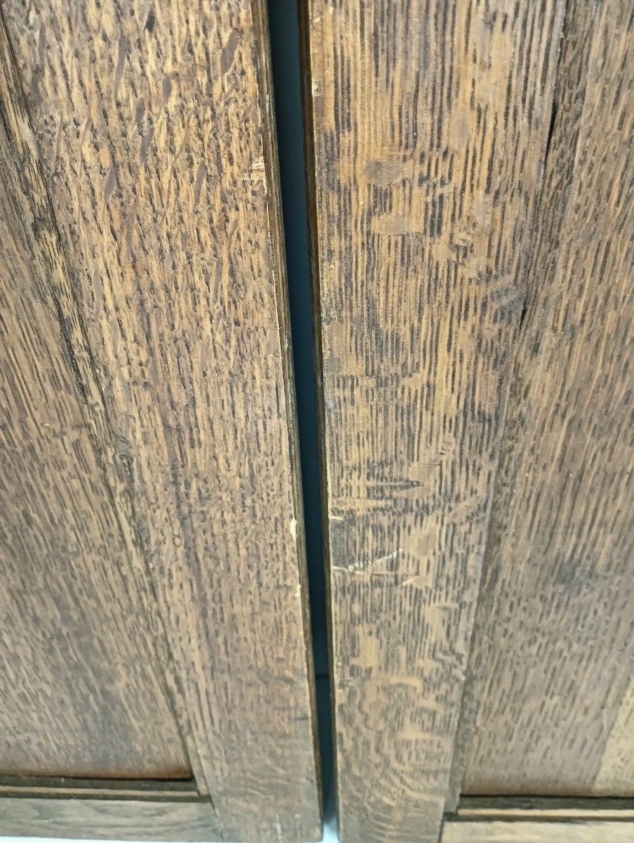 photo for sale Pair Antique Hand Carved Wood Door Panels Reclaimed Architectural Flower Baskets