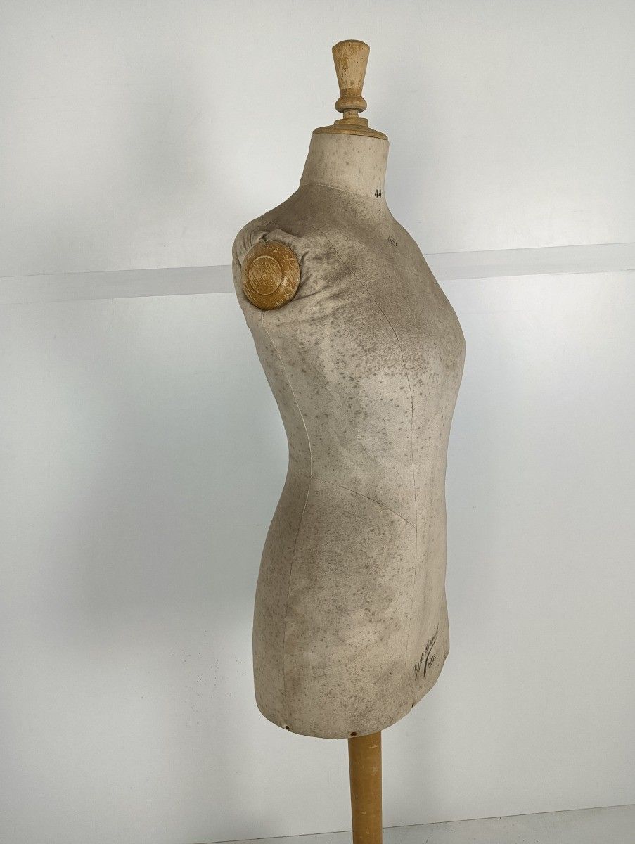 Antique  Mannequin Haute Couture Dress Form Girard Paris Loft Wooden Base photo buy