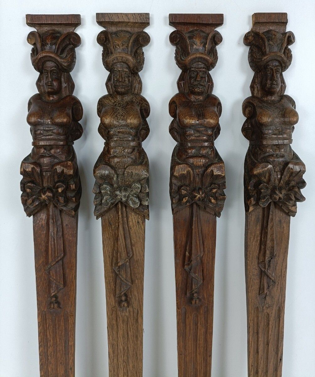 French Breton Style 4 Corbels Hand Carved Wood Panels I Architectural Reclaimed photo vinterior