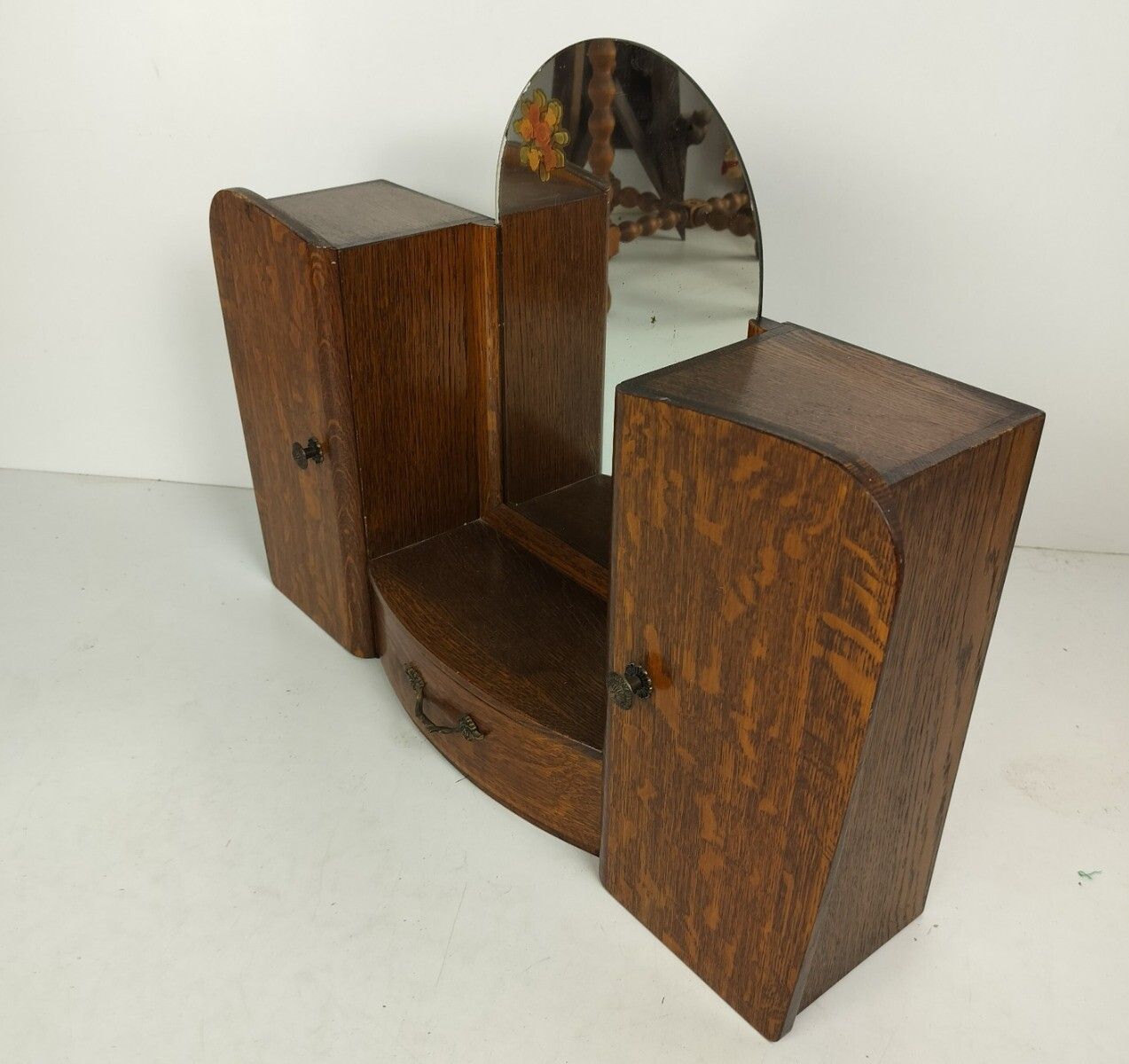 Art Deco Double Antique Hanging Medicine Apothecary Cabinet Kitchen Bathroom Sha photo 244.0
