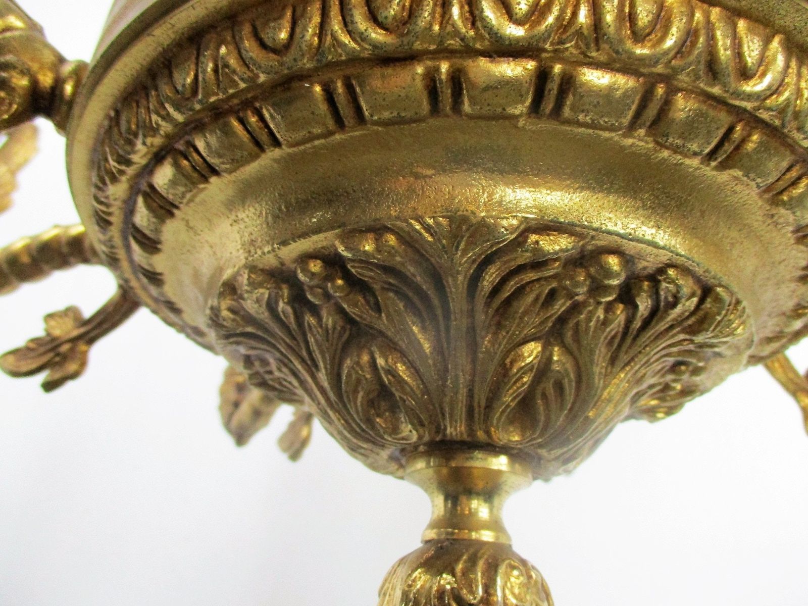 photo for sale Impressive Gothic Ornate Brass 8 Arms Lights Chandelier Revival Dragons Griffins