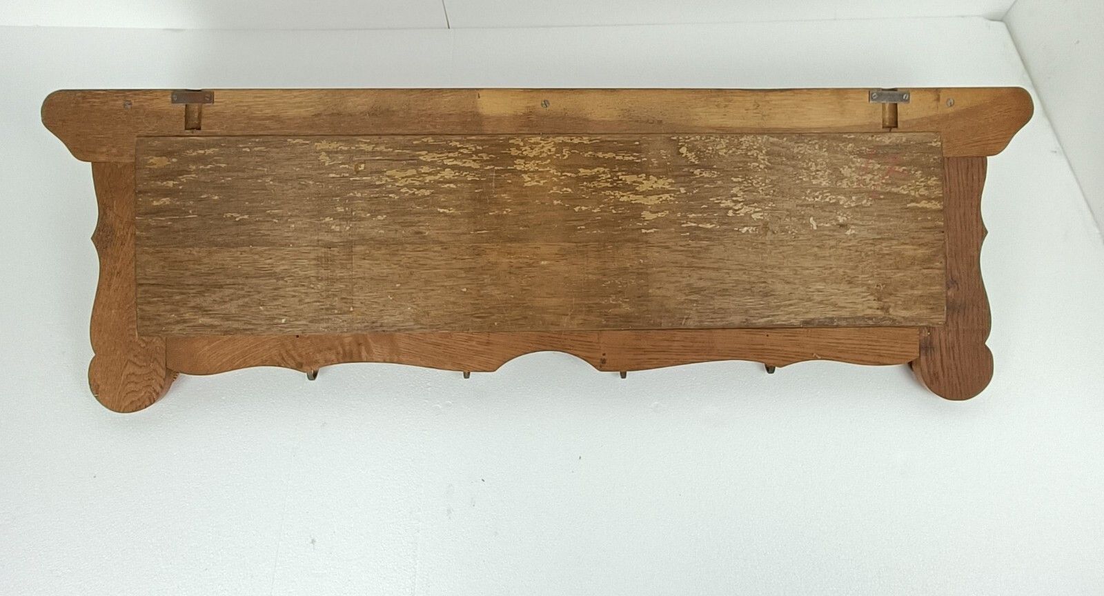 photo for sale Hand Carved Wood Coat Hat Rack Ornate Breughel Style Faces Shield 30s 40s