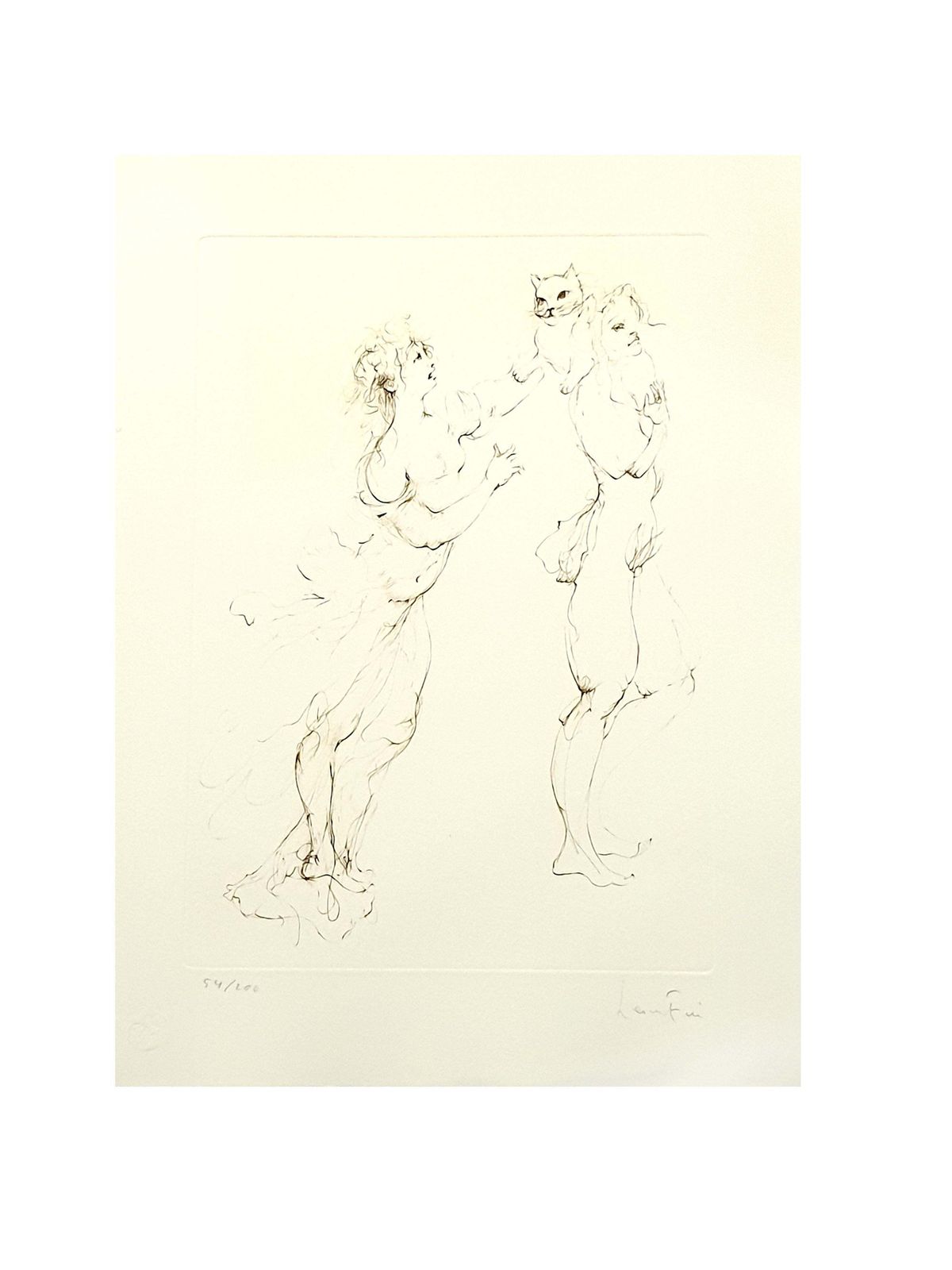 Leonor Finileonor Fini   Playful Cat   Original Handsigned Lithograph1986 photo for sale