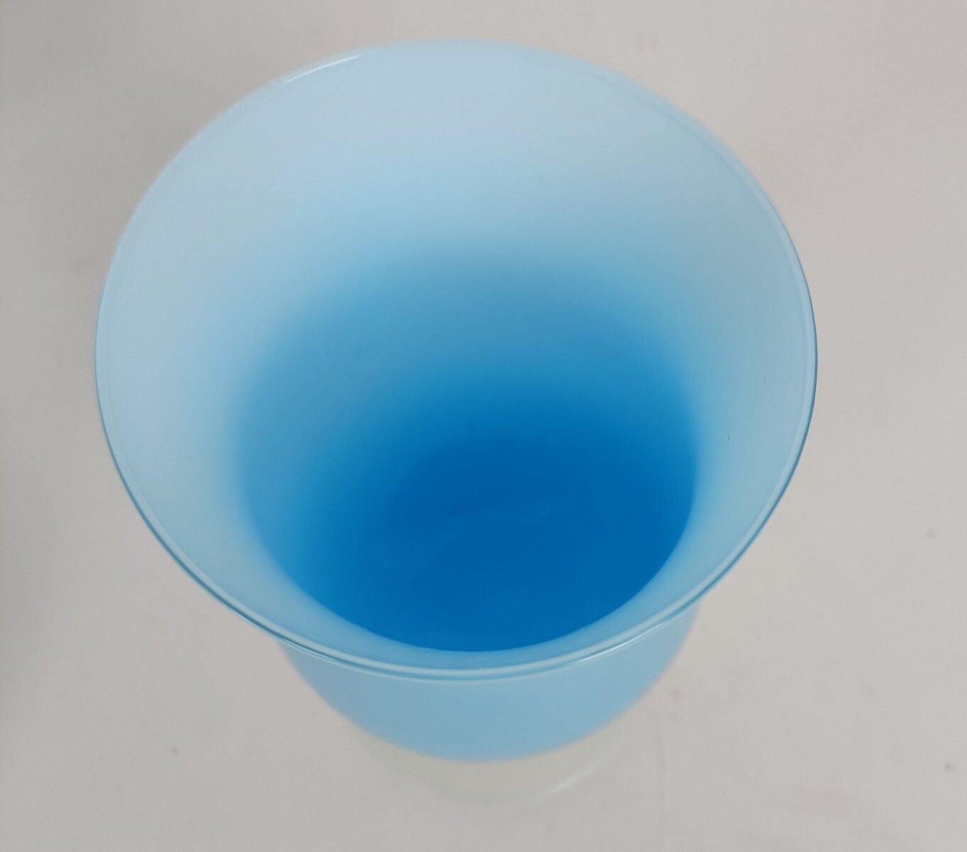 Set Of 3 Azzuro Baby Blue Art Glass Pieces Vase Apothecary Jar Jewelry Trinket B photo buy
