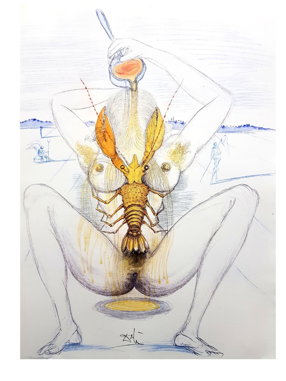 Salvador Dalí­Salvador Dali   Nude And Lobster1967 photo buy