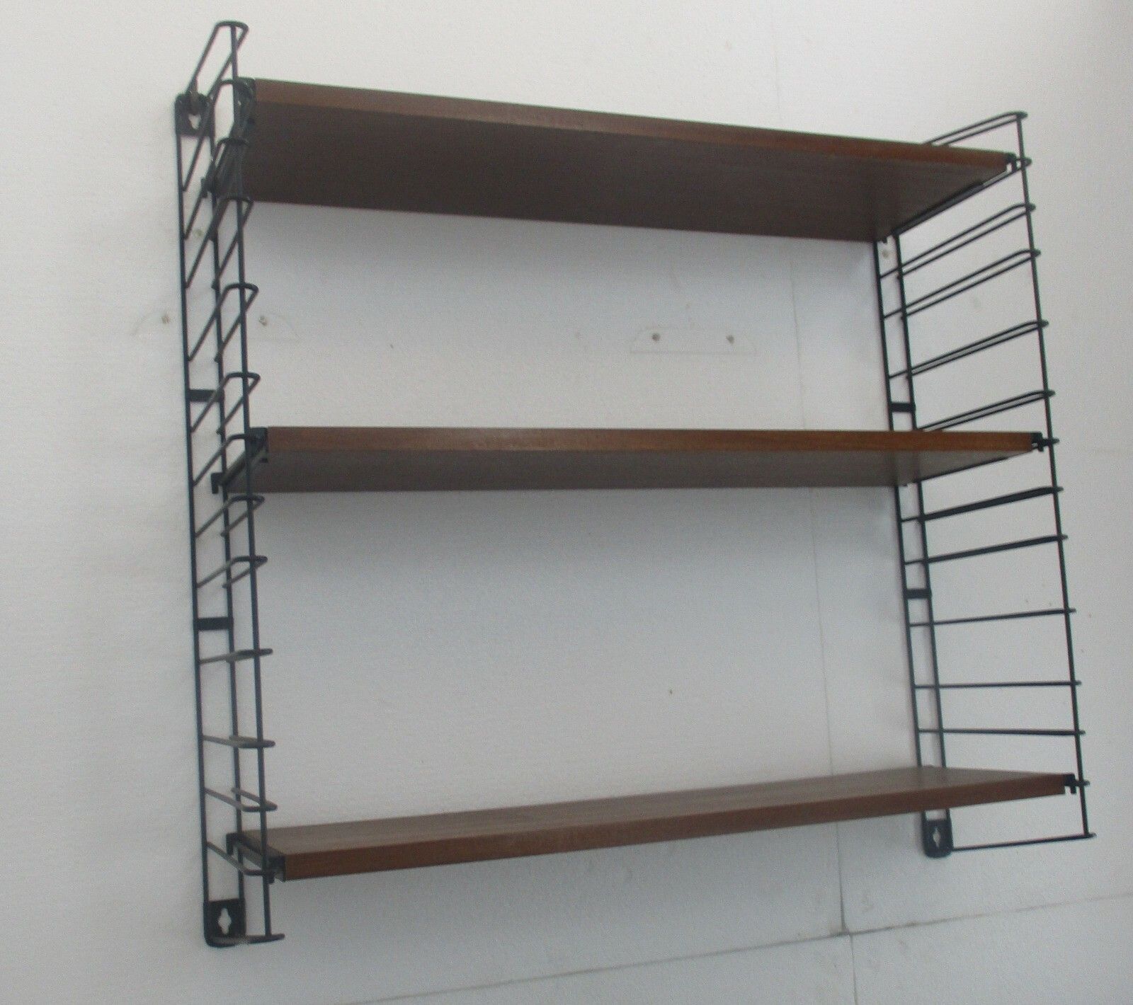 Mid Century Modern Tomado Wall Shelving Unit Teak Dutch Design Adjustable Retro photo vinterior