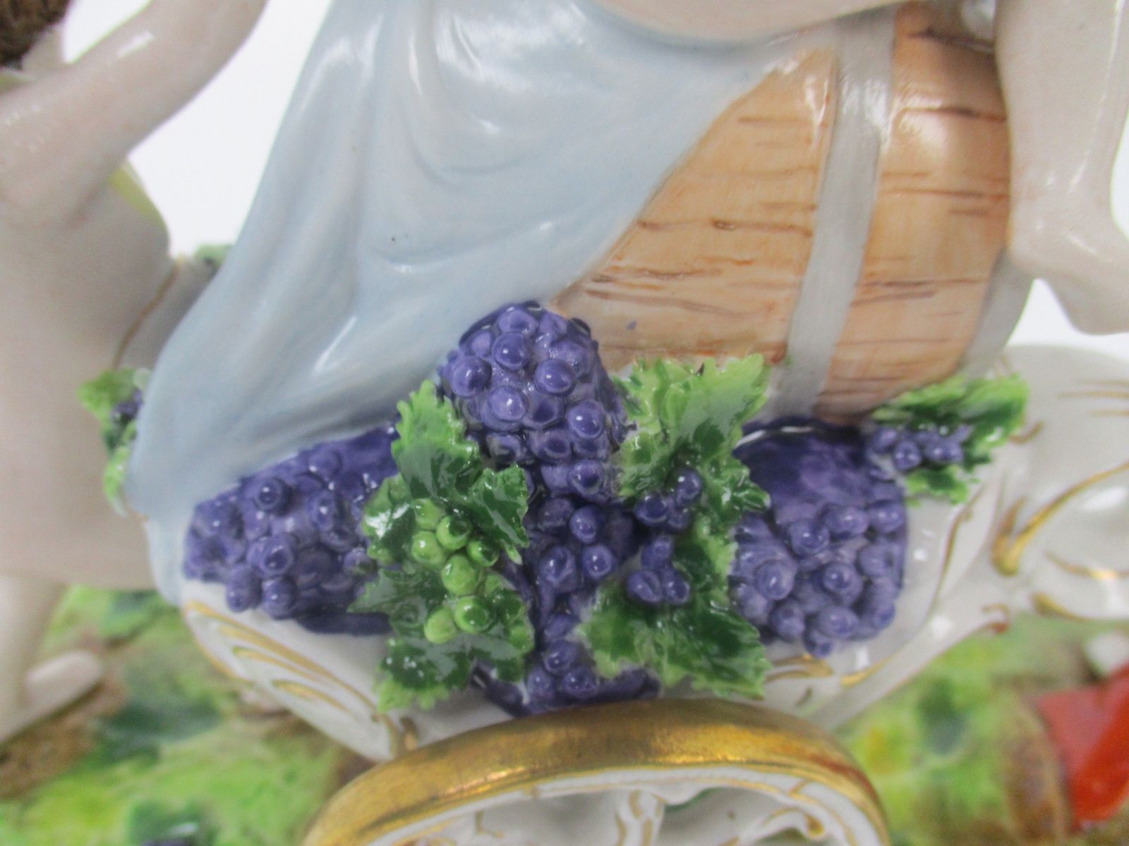 photo for sale German Porcelain Statue Figurine Bacchus Putti Grapes Carriage Stunning Marked S
