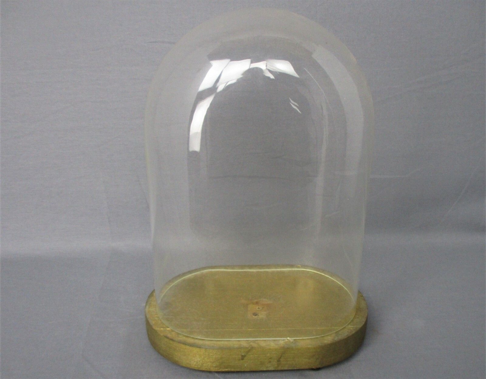 Vintage Oval Hand Blown Glass Globe Dome Doll Clock Steampunk 10.43" H 7.40"W