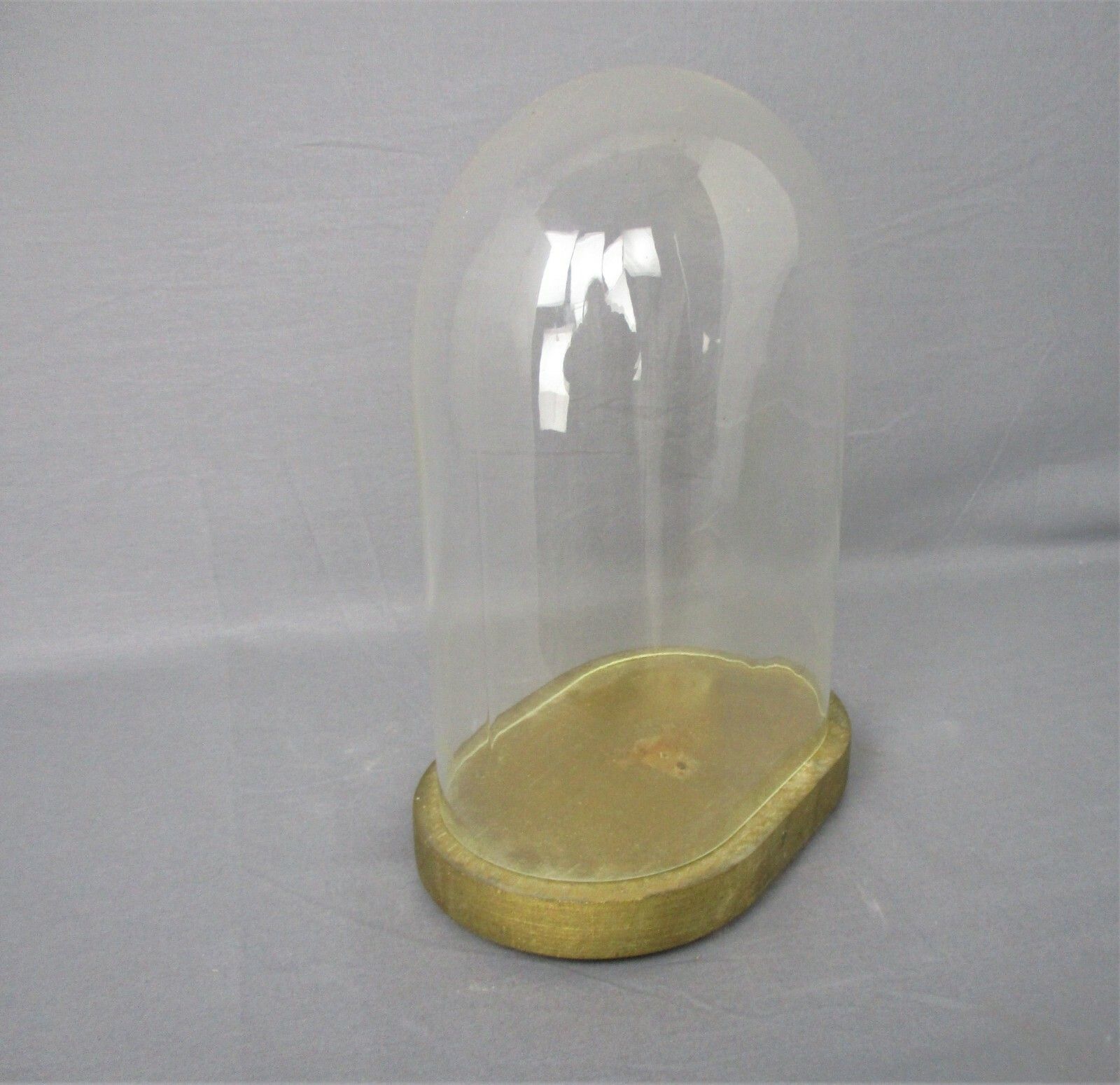 Vintage Oval Hand Blown Glass Globe Dome Doll Clock Steampunk 10.43" H 7.40"W photo furniture