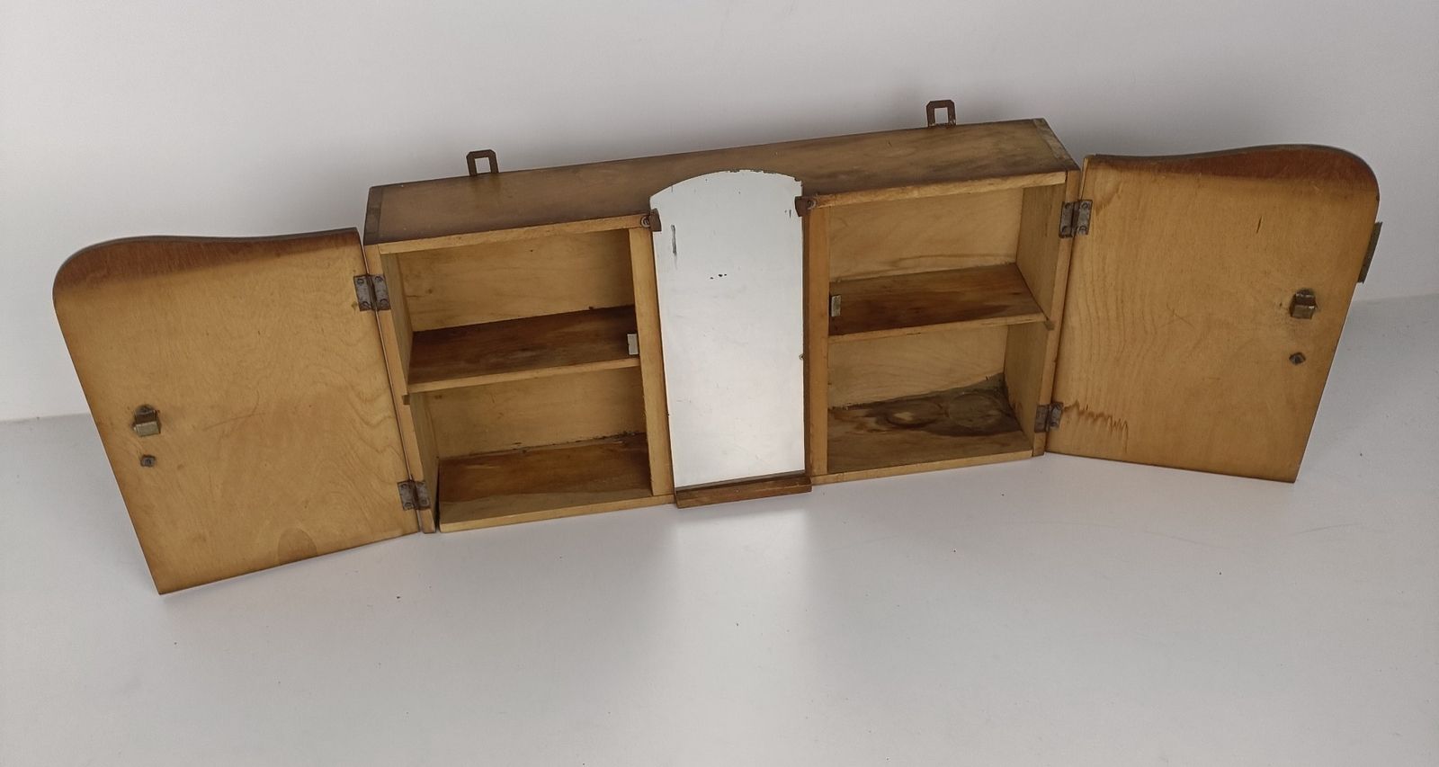 Antique Art Deco Double Medicine Apothecary Bathroom Cabinet Wall Hanging photo vinterior