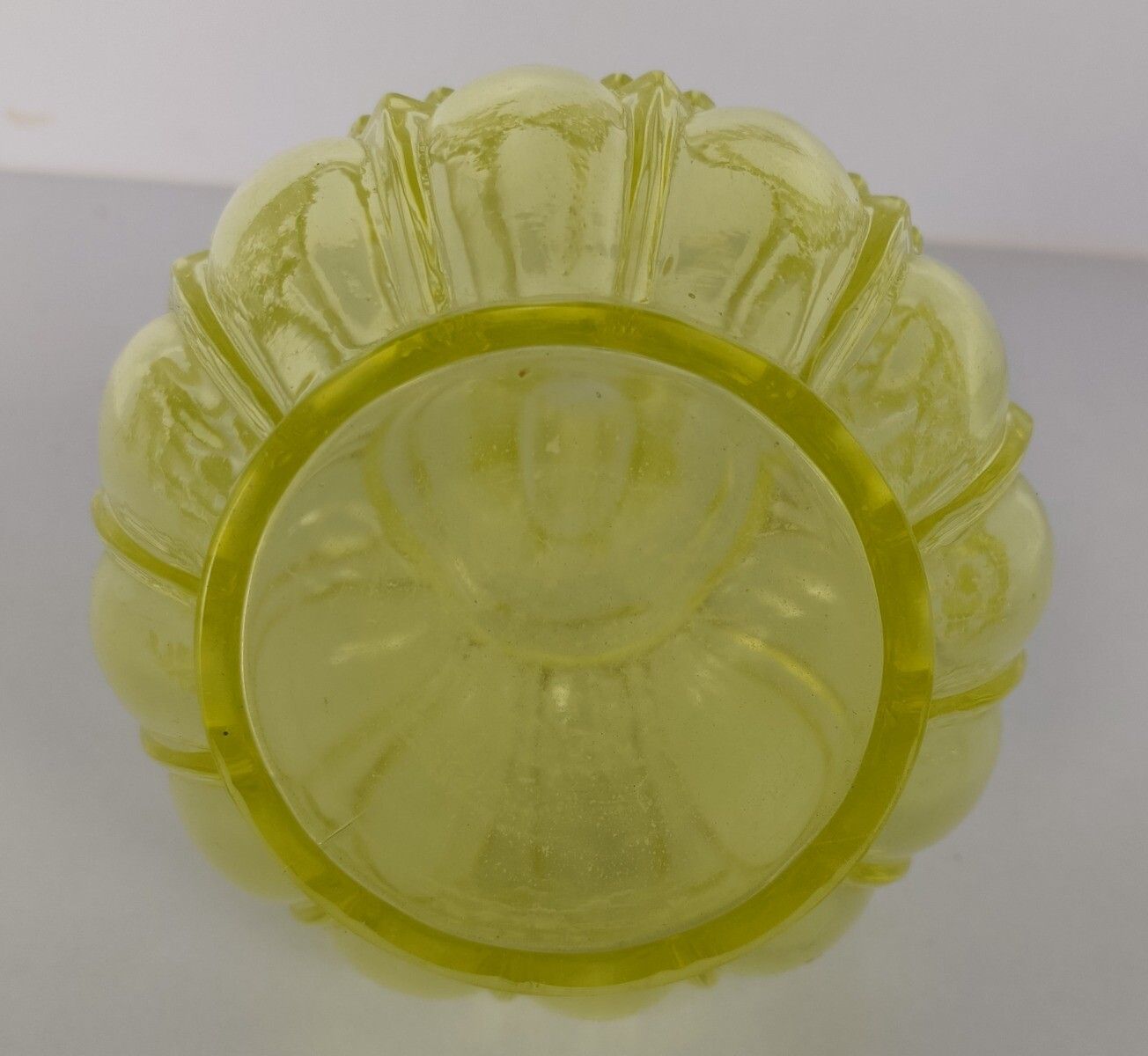 Art Glass Bottle Lidded Art Deco Antique Bubbled Hobnails Glass Yellow Gorgeous photo vintage