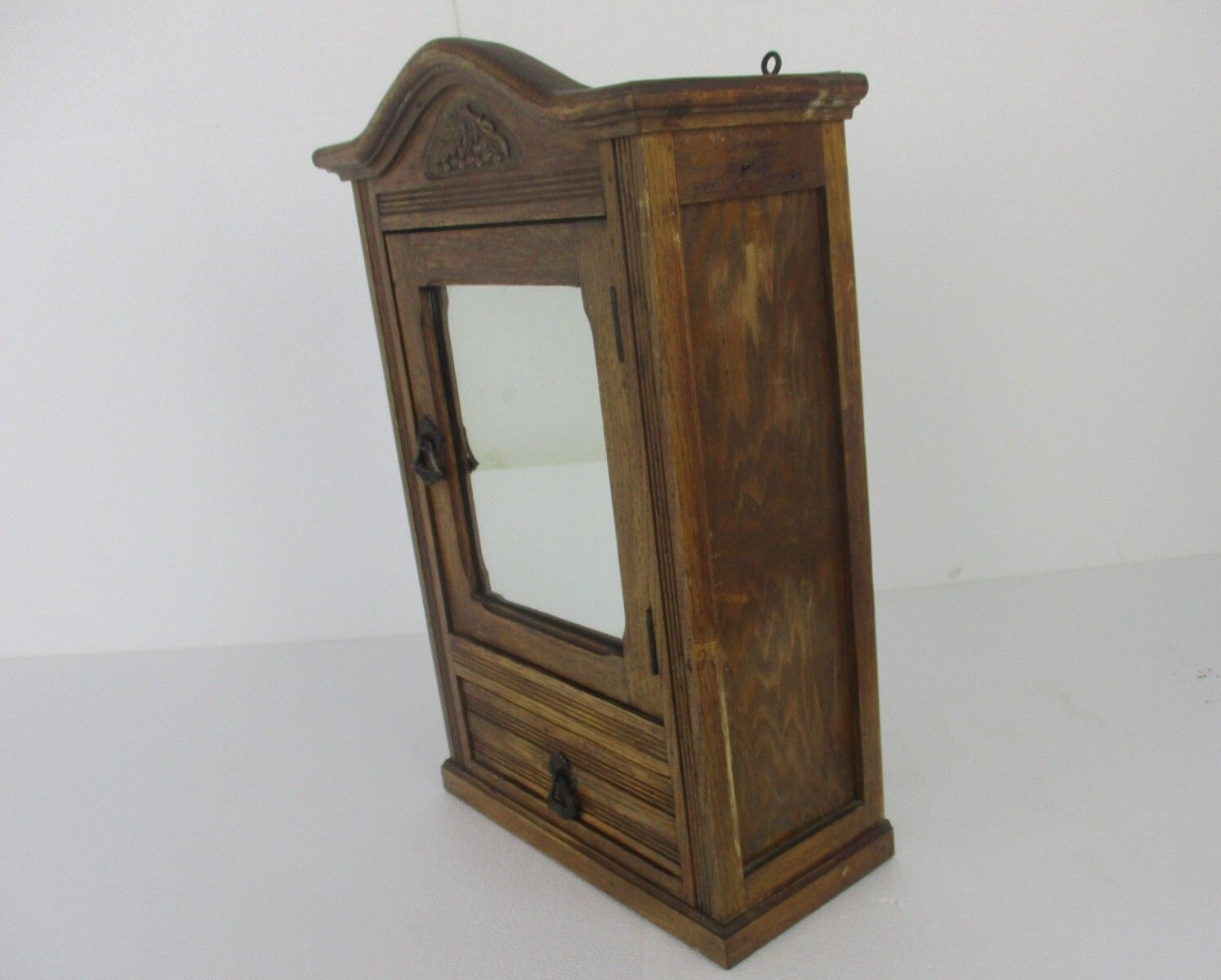 Bathroom Apothecary Medicine Cabinet  Ornate  Hand Carved Wood Farmhouse Style photo vintage