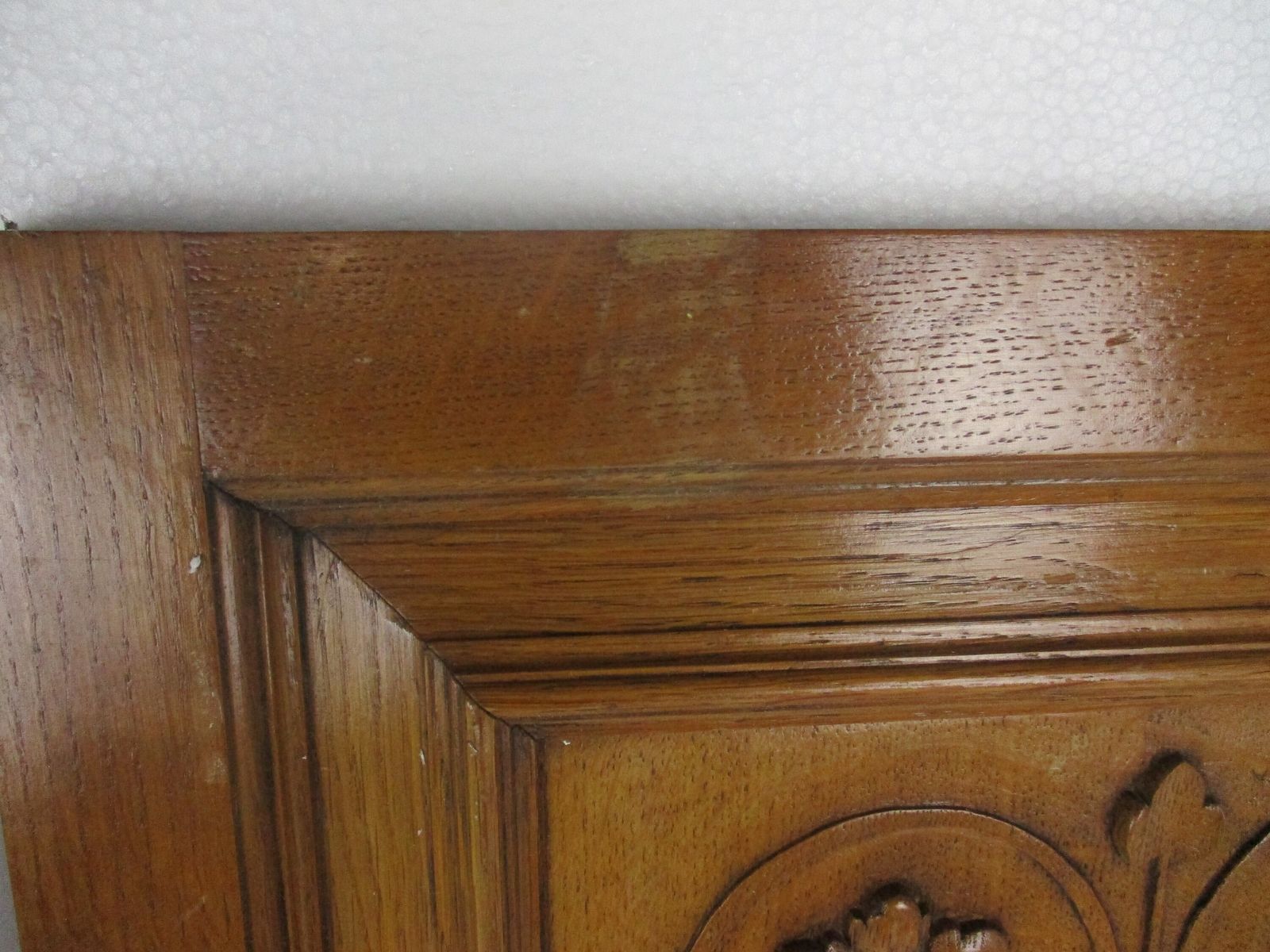 Pair  Hand Carved Wooden  Door Panels Reclaimed Architectural Medieval Style Flo photo vinterior
