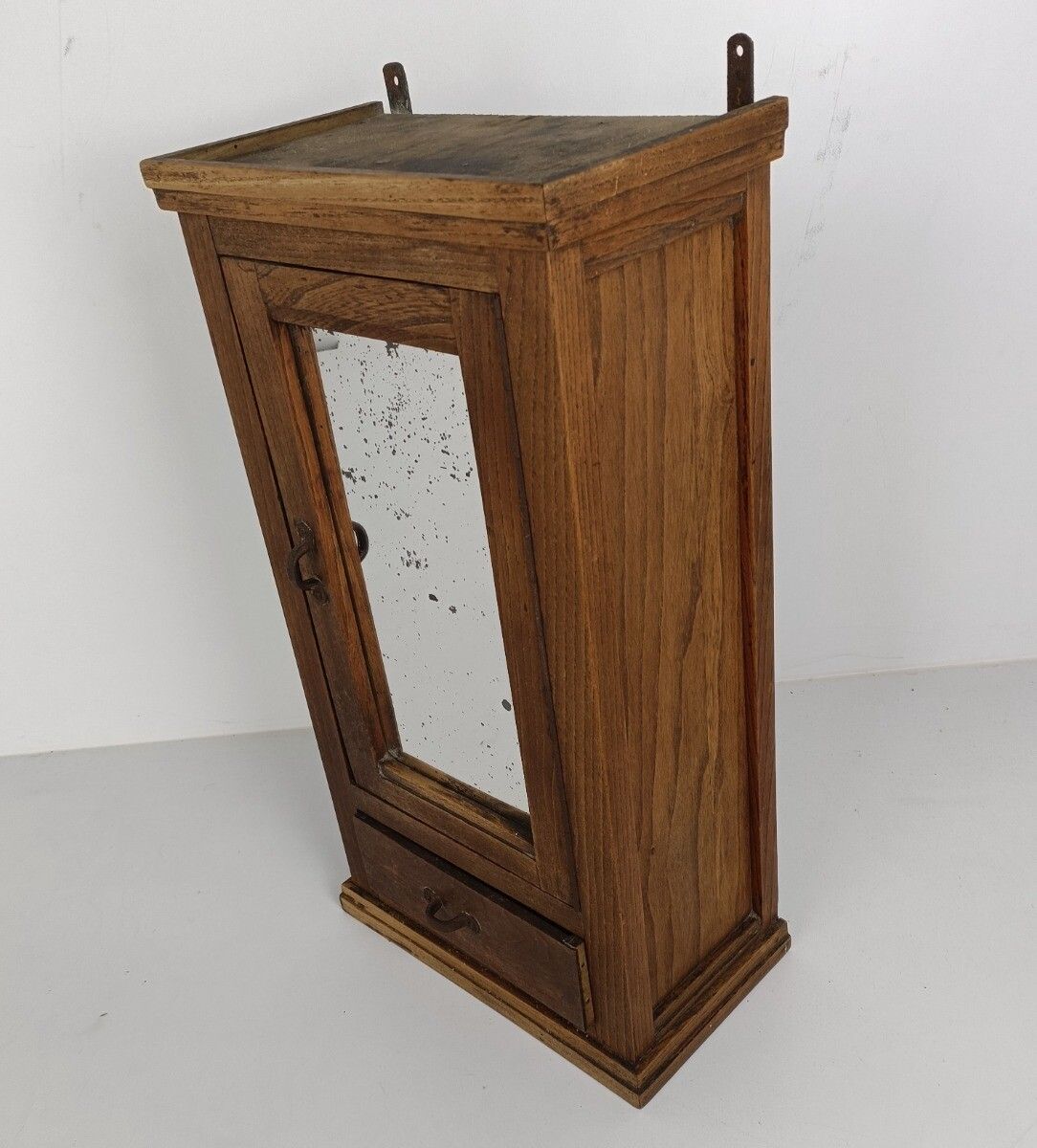 Antique Medicine Apothecary Cabinet Barn Style Ornate Carved Wood Kitchen Bathro photo 244.0