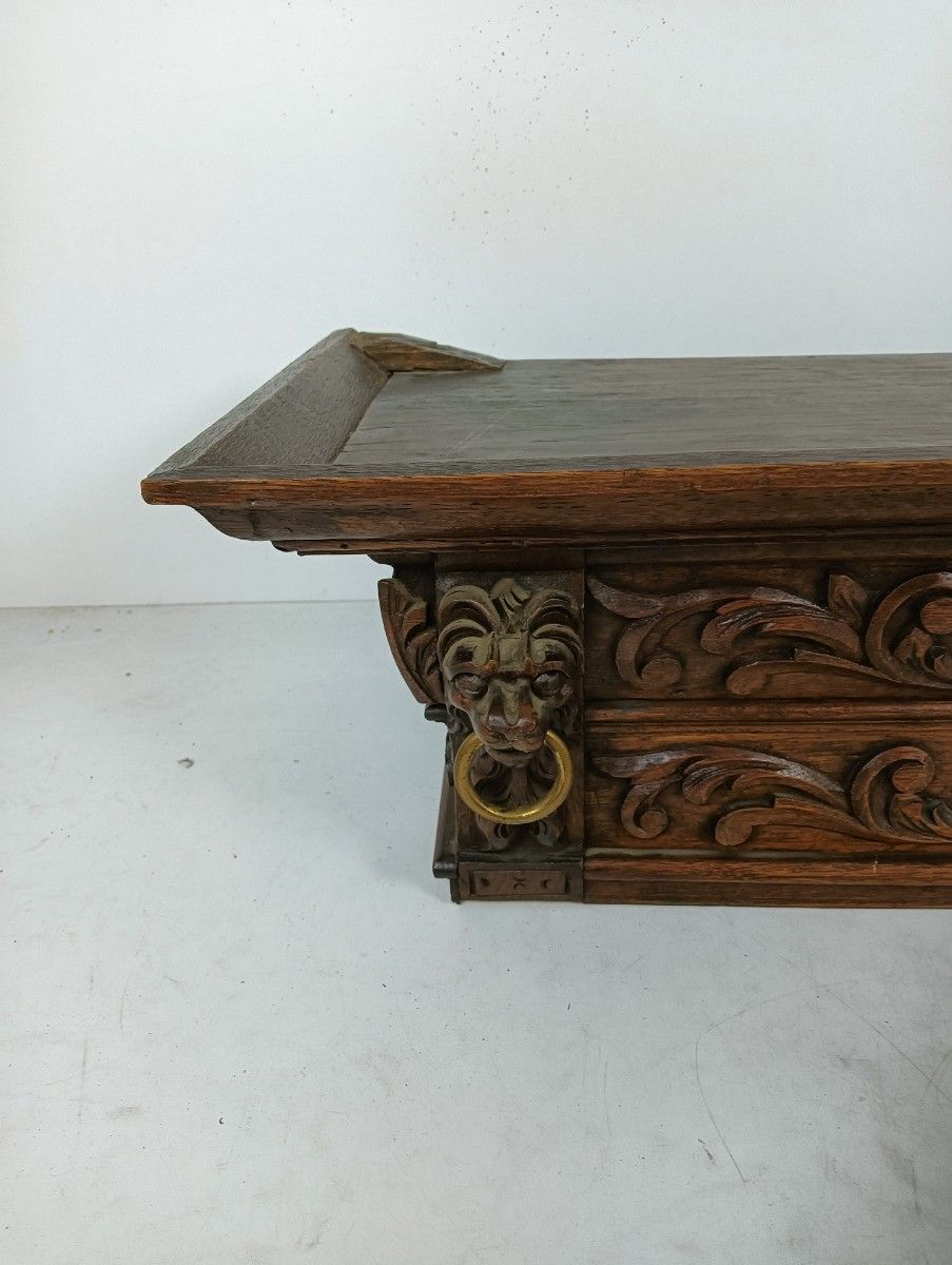 Large Pediment Over Door Ornate Carved Wood Lion Heads Antique Stunning Reclaime photo furniture