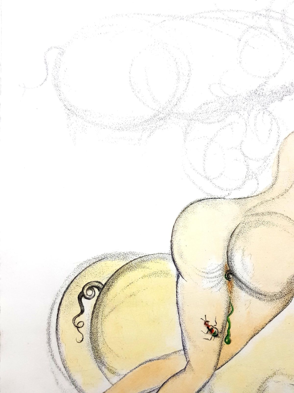 Salvador Dalí­Salvador Dali   Girl And Pig   Original Etching1967 photo vinterior