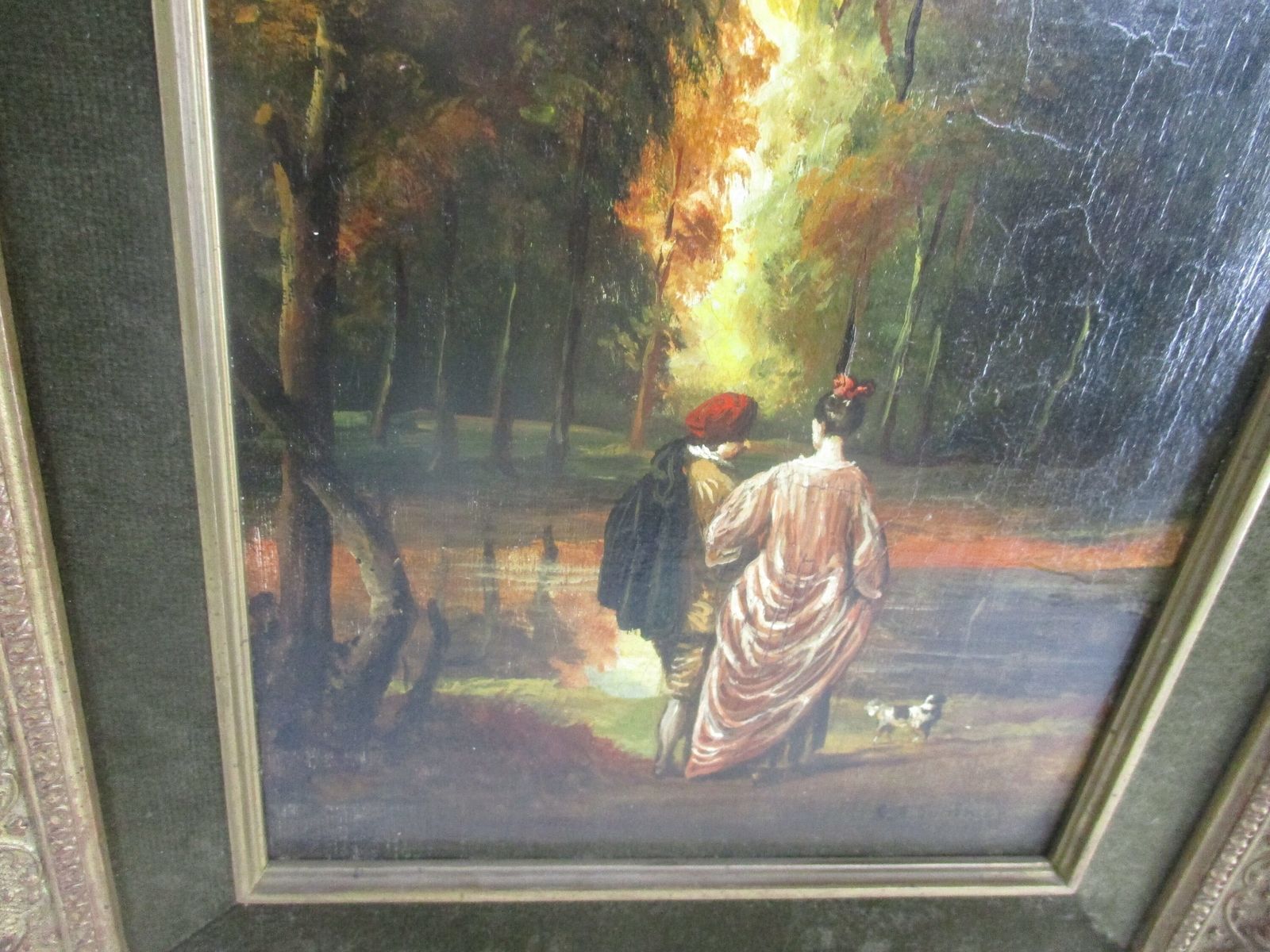 Lovely Painting Gorgeous Ornate Frame From Schleiper & Fils Signed Oil Painting photo vinterior