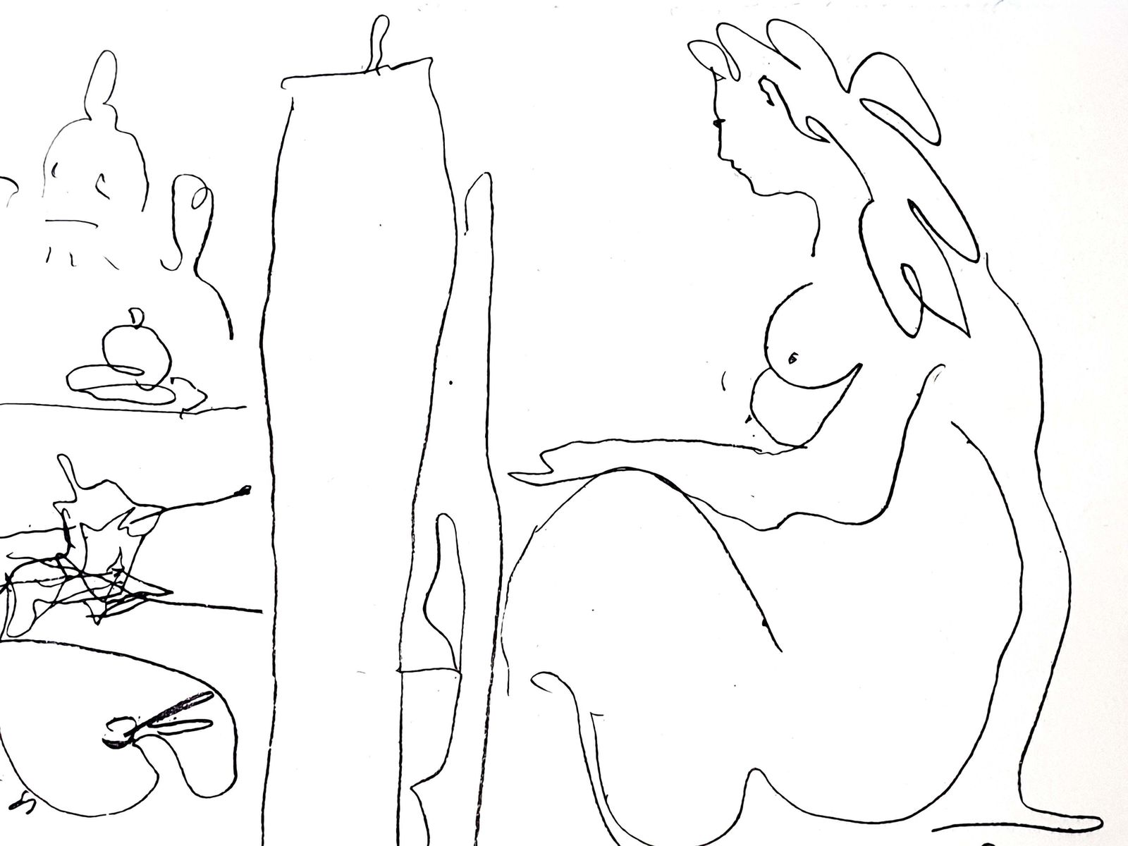 Pablo Picassopablo Picasso   The Painter And His Model   Original Lithograph1962 photo furniture