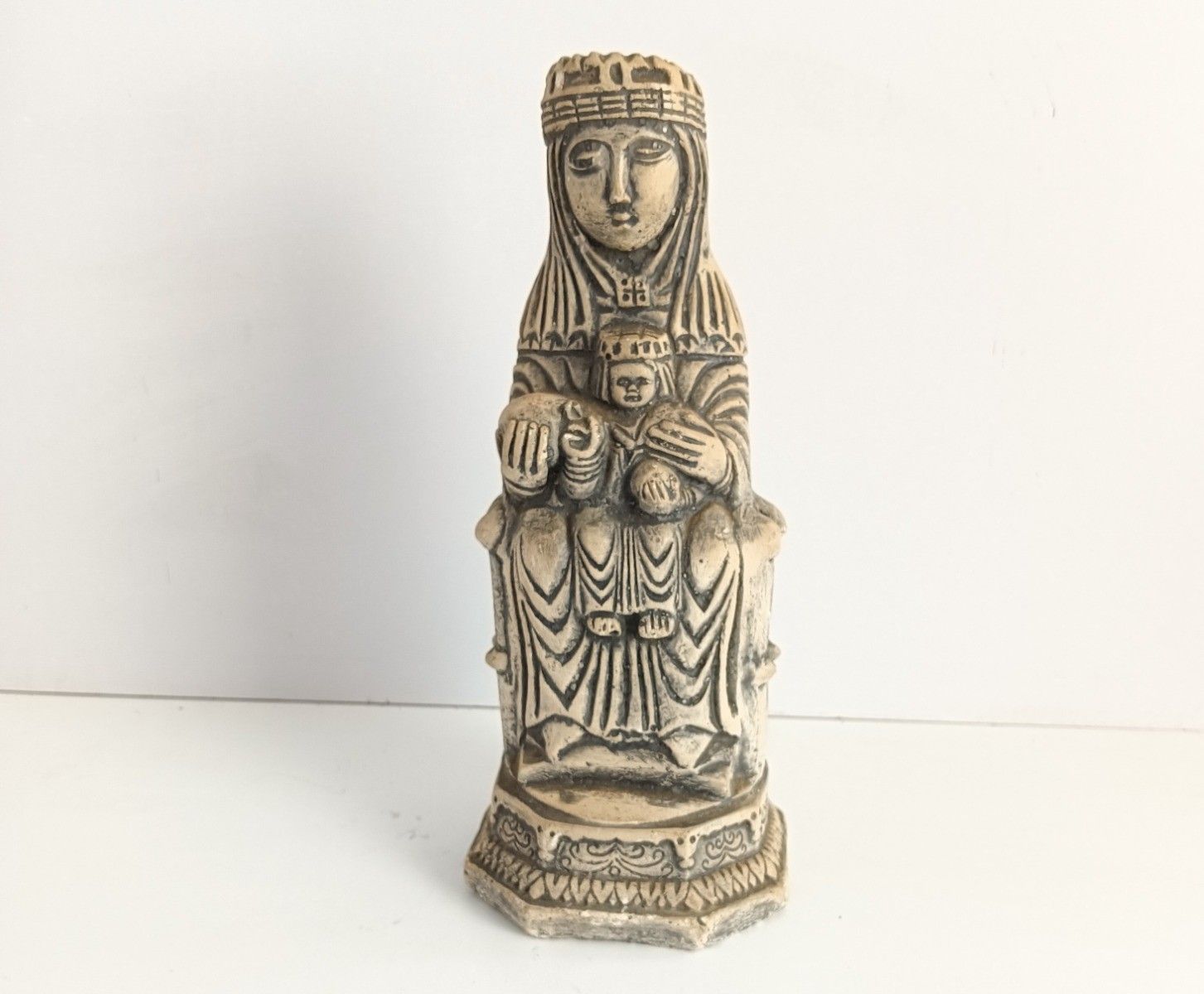 Stoneware Figurine Our Lady Of Notre Dame De Montserrat Black Madonna Infant Jes photo furniture