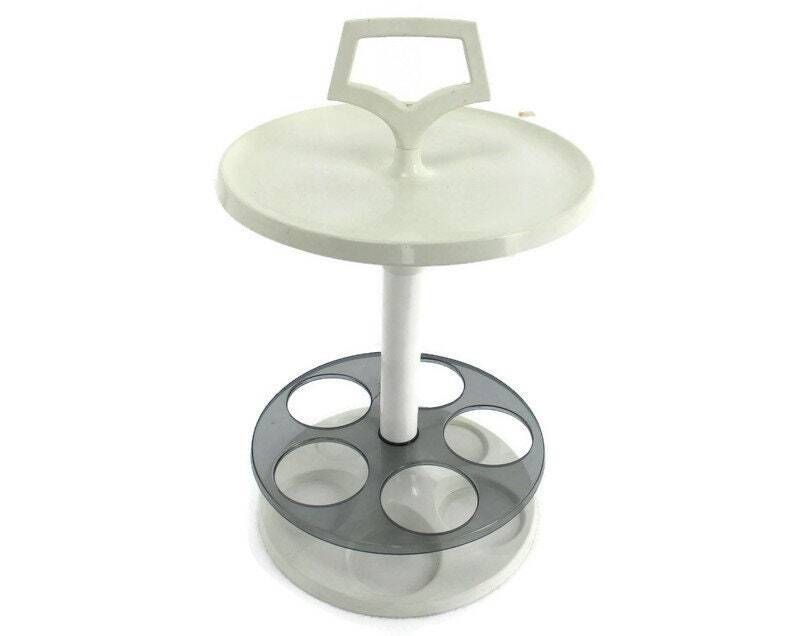 Plastic Cocktail Bar Side Table By Flair Holland 1970s Vintage Pop Art Cart Bott