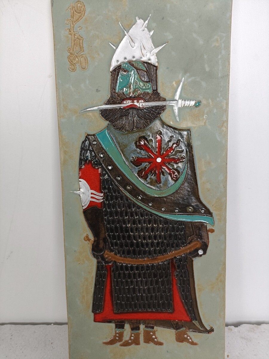 Funky Wall Plaque Glazed Ceramic Tile Giant Arno Brys For Amphora Vandeweghe Vin photo Art