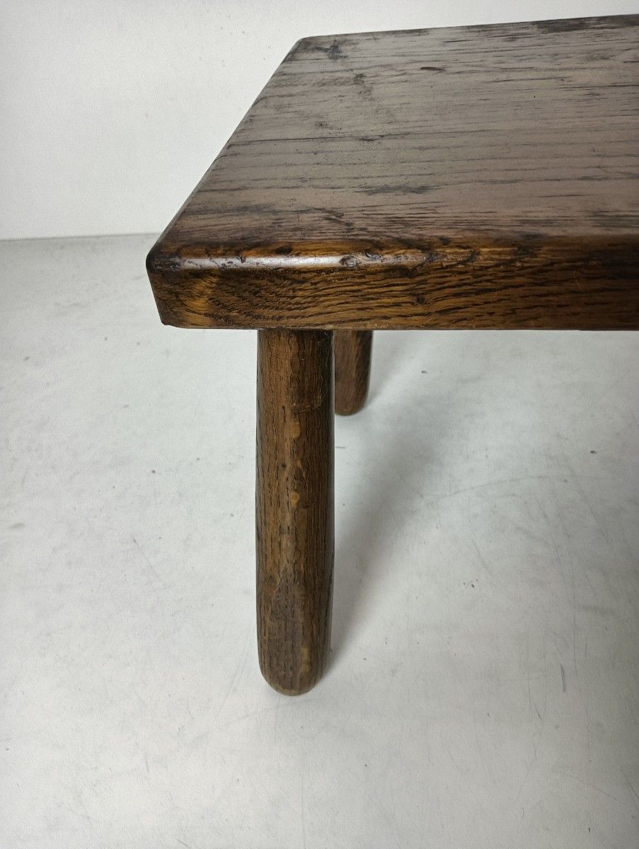 Vintage Low Side Occasional Table Carved Wood Plant Stand Farmhouse Style photo furniture