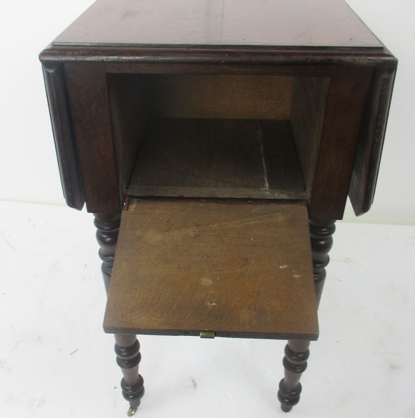 photo for sale Antique Drop Leaf Gate Leg Table Cabinet Desk Hallway Furniture Drawers Sweet On