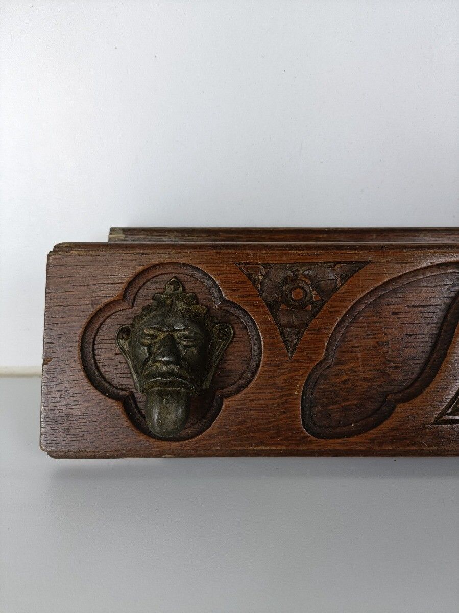 Antique Gargoyle Pair Corbels Hand Carved Wood  Architectural Reclaimed Trims Pa photo Home Decor