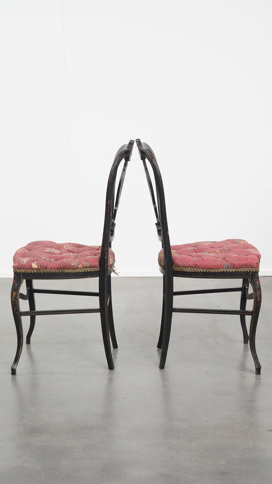 Set Of 2 Unique And Elegant Antique French Napoleon 3 Chairs Inlaid With Mother Of Pearl photo Furniture