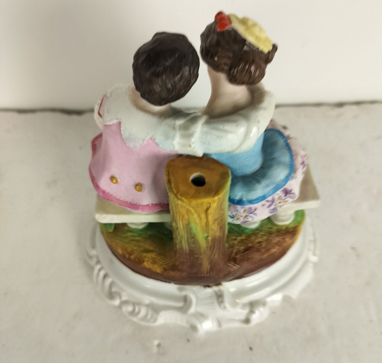 Lovely Antique Porcelain Figurine Budvase Couple Courting Bisque photo 101.0