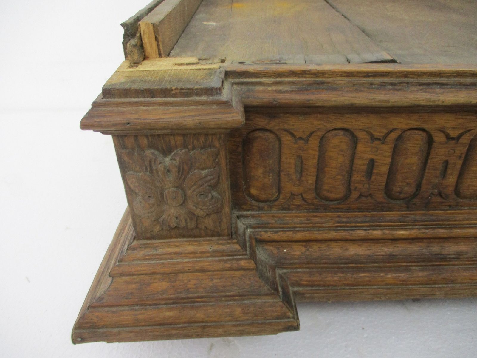 Heavy Large French Hand Carved Wood Pediment Ornate Finial Architectural Decorat photo Home Decor