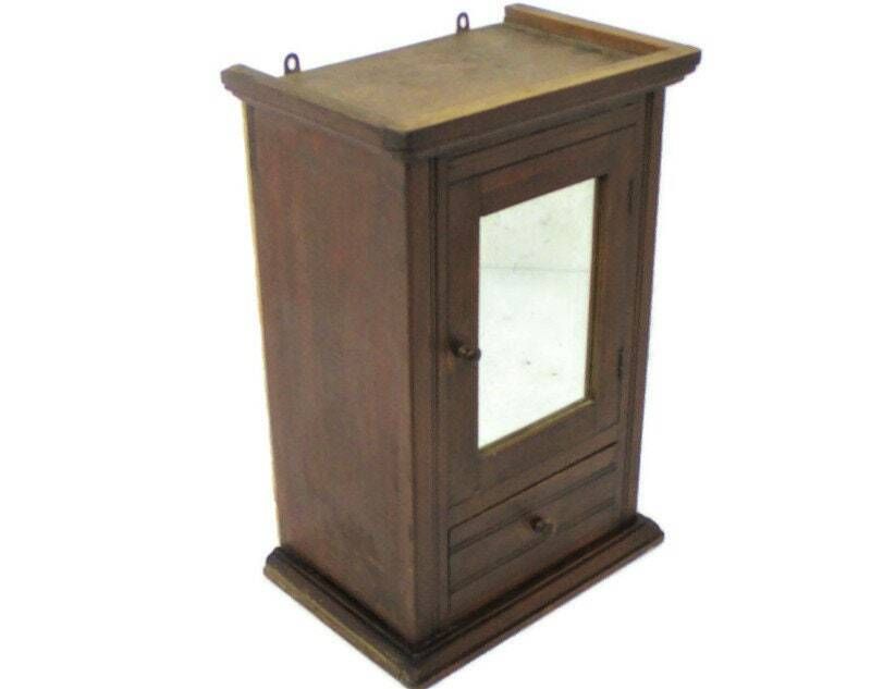 Mid Century Kitchen Apothecary Pharmacy Medicine Bathroom Wall Hanging Cabinet B