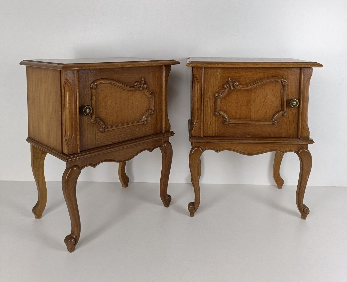 Couple French Louis XV/XVI Style Wooden Nightstands End Tables Modernist Vintage photo furniture