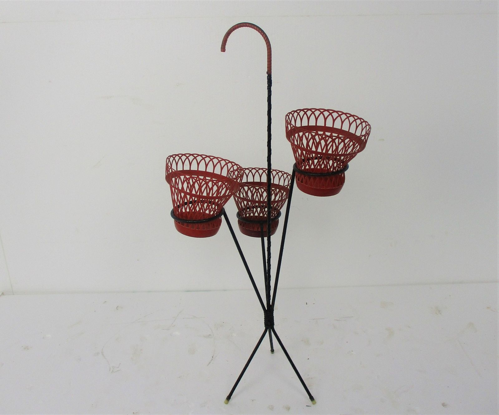 Mathieu Mategot Designed  Tiered Hobo Plant Bonsai Stand Pedestal 3 Tiers Wrough photo furniture