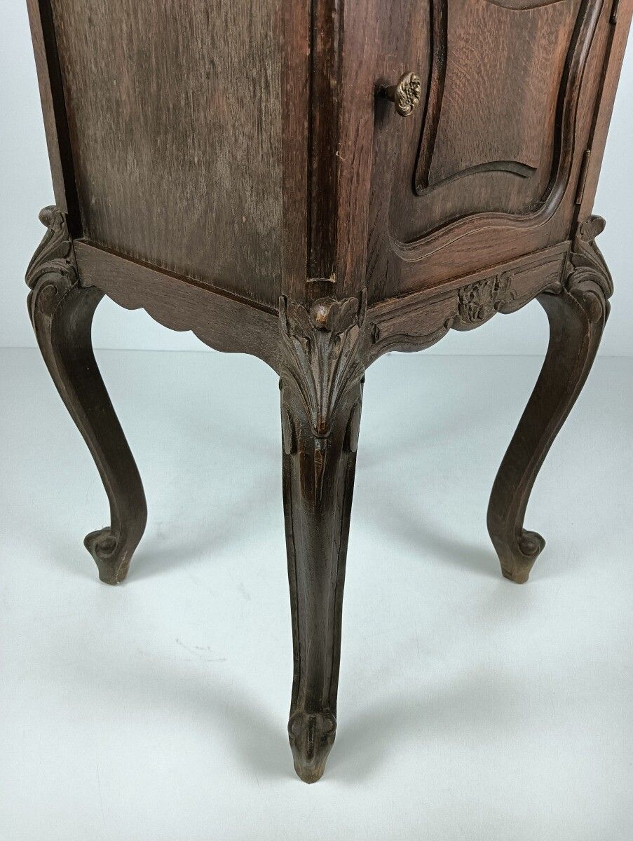 Antique 19th Century Nightstand End Table Bedside Cabinet Marble Top Wood Beauti photo vinterior