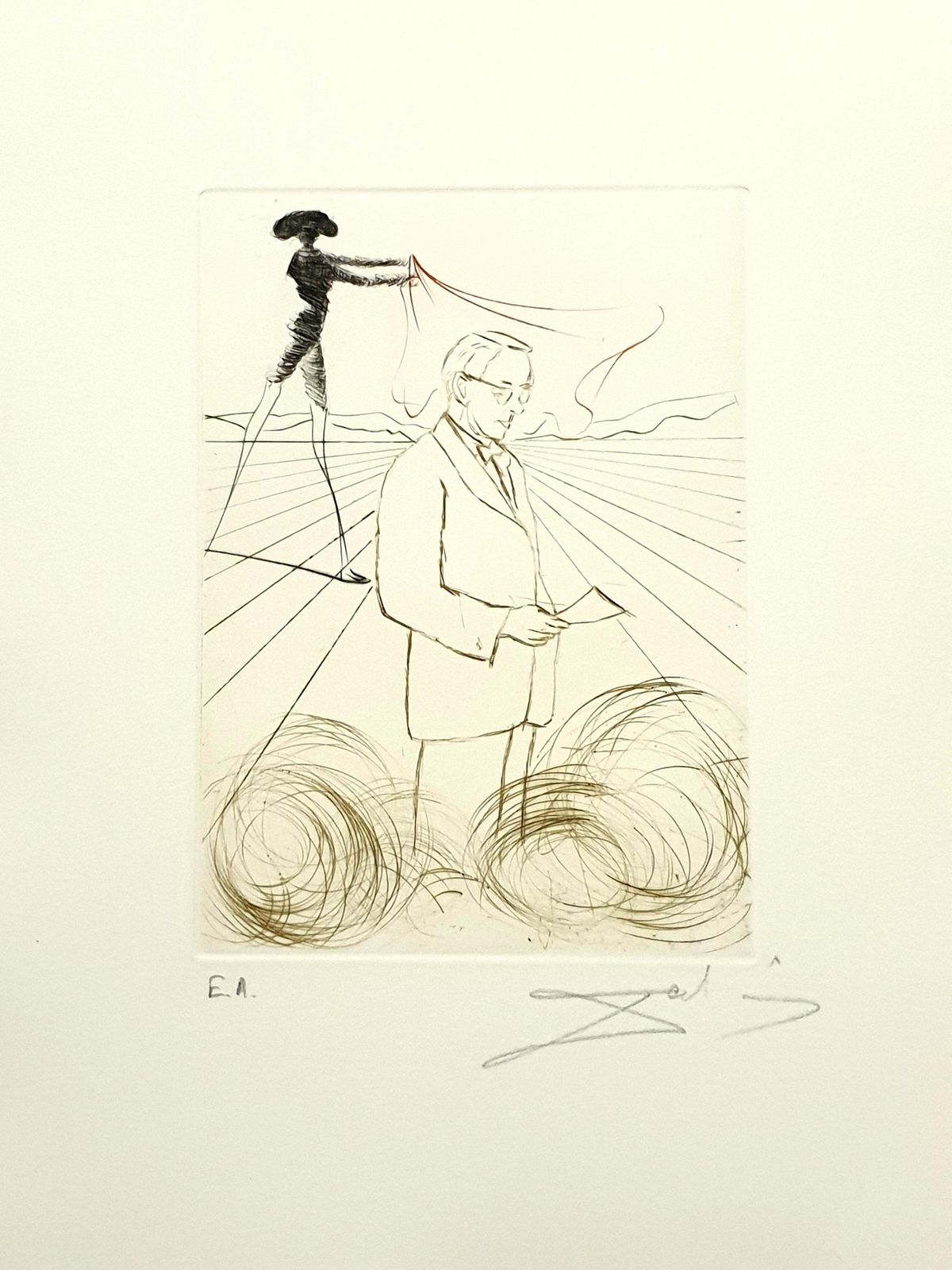 Salvador Dalí­Salvador Dali   Alexander Fleming   Original Handsigned Engraving1970