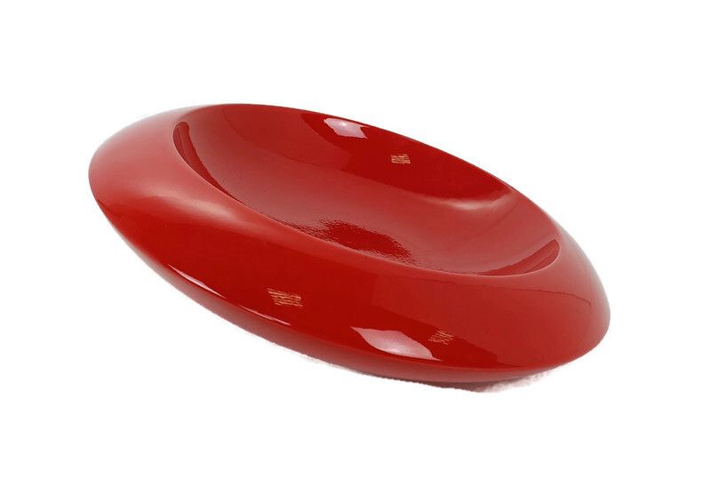 Pino Spagnolo For Sicart Italy, 1960/70's Space Age Dish Bowl Collector Red Ce
