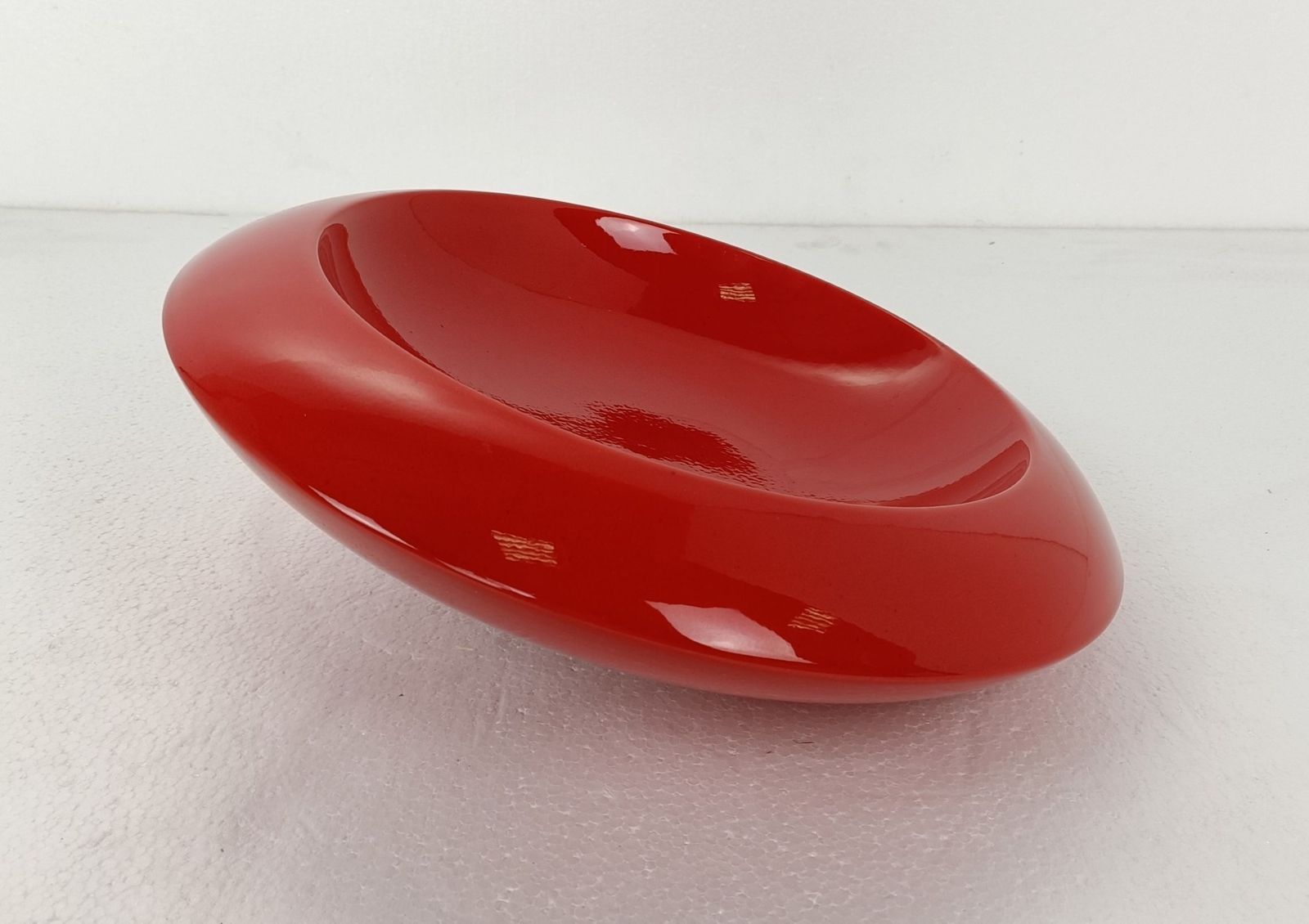 Pino Spagnolo For Sicart Italy, 1960/70's Space Age Dish Bowl Collector Red Ce photo Home Decor