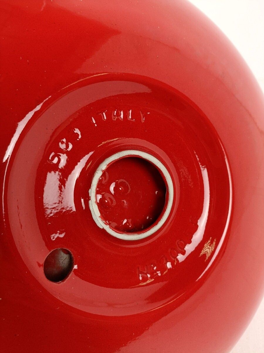 Pino Spagnolo For Sicart Italy, 1960/70's Space Age Dish Bowl Collector Red Ce photo vinterior