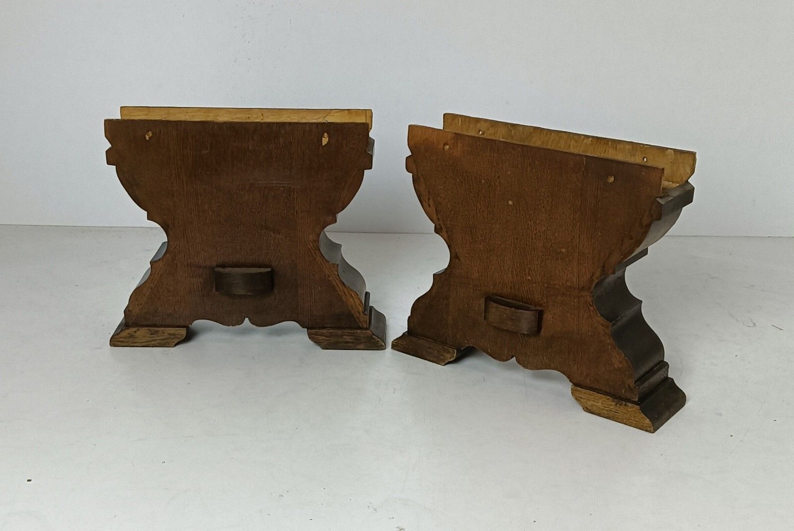 Pair Antique Table Legs Carved Wood Reclaimed Architectural Salvaged  Parts photo furniture