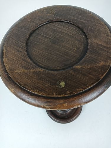 Vintage Barley Twist Twisted Hand Carved Wooden Pedestal Plant Stand Side Table photo Furniture