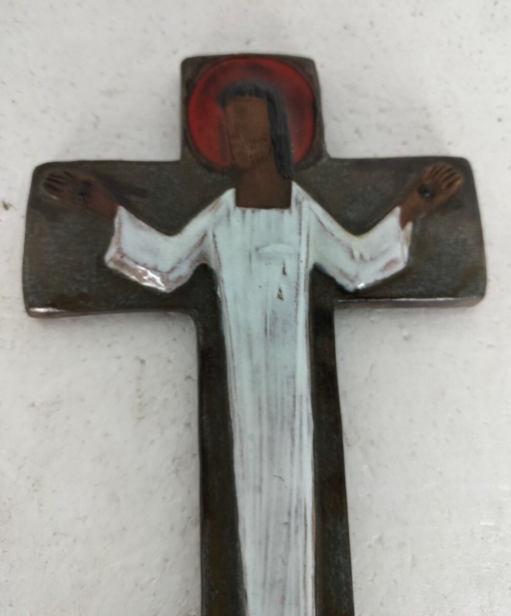 Mid Century Modern Ceramic Crucifix  Jesus Christ Era Rogier Vandeweghe Amphora photo furniture