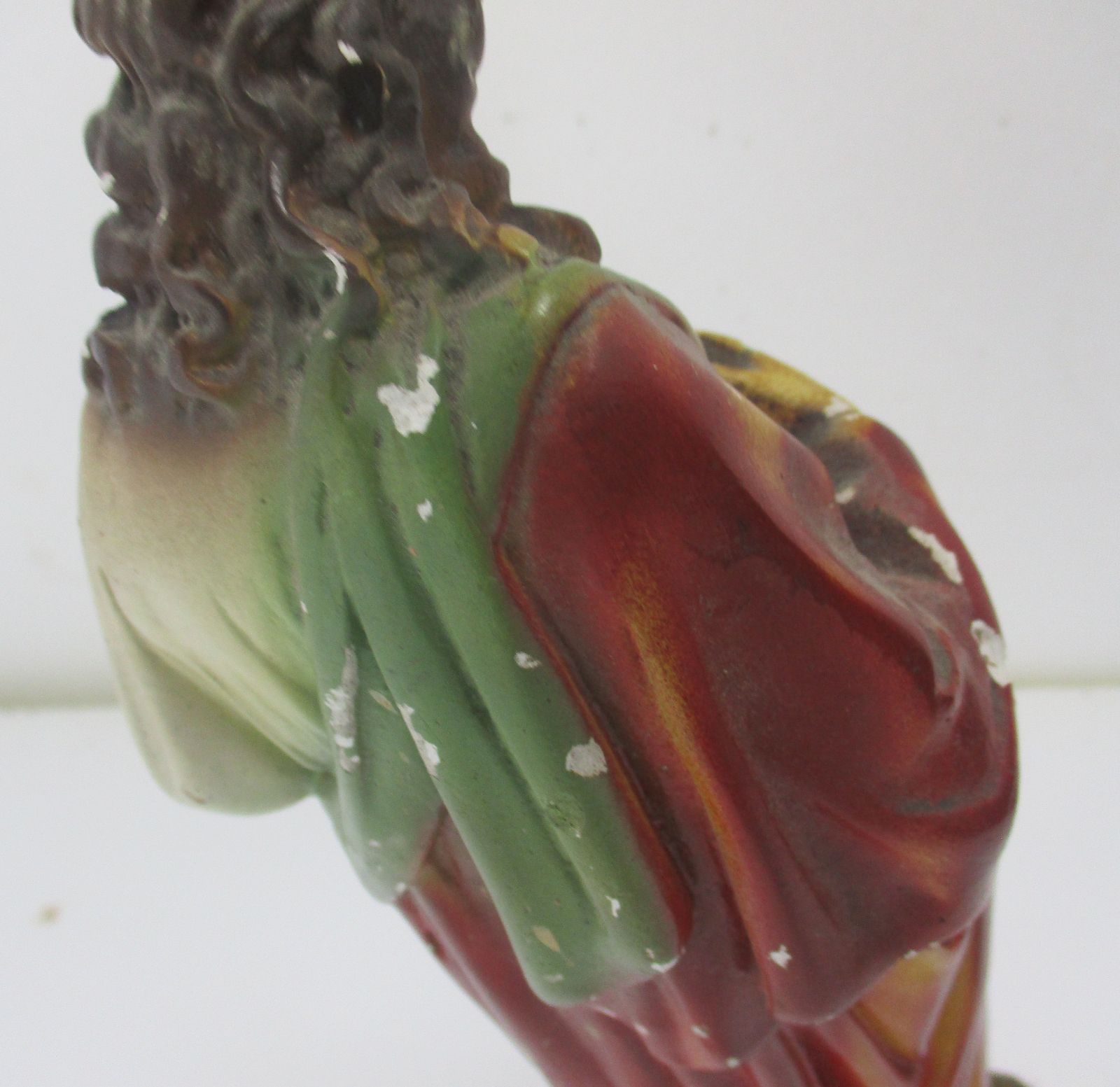 Statue Jesus Christ Savior Sacred Heart Holy Heart Plaster Antique photo buy