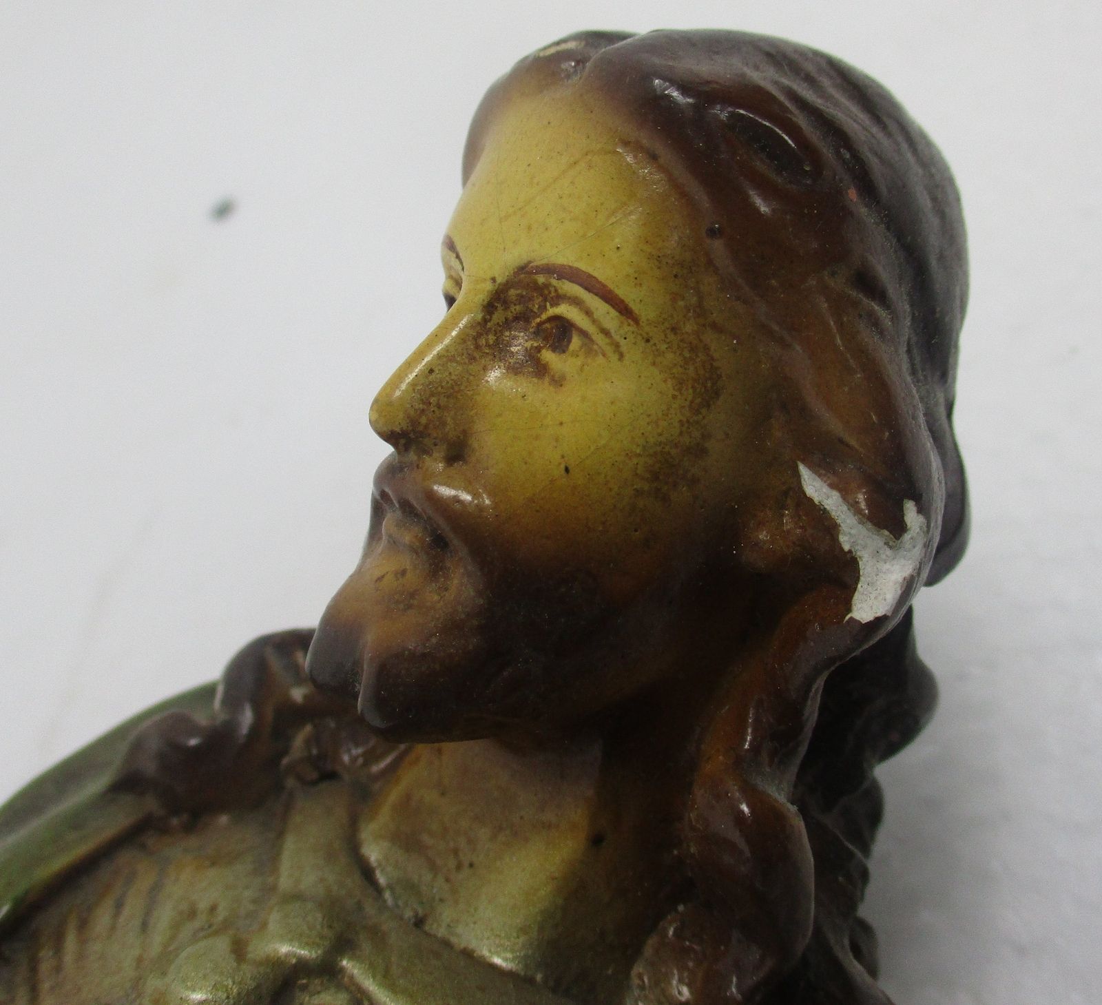 photo furniture Statue Jesus Christ Savior Sacred Heart Holy Heart Plaster Antique