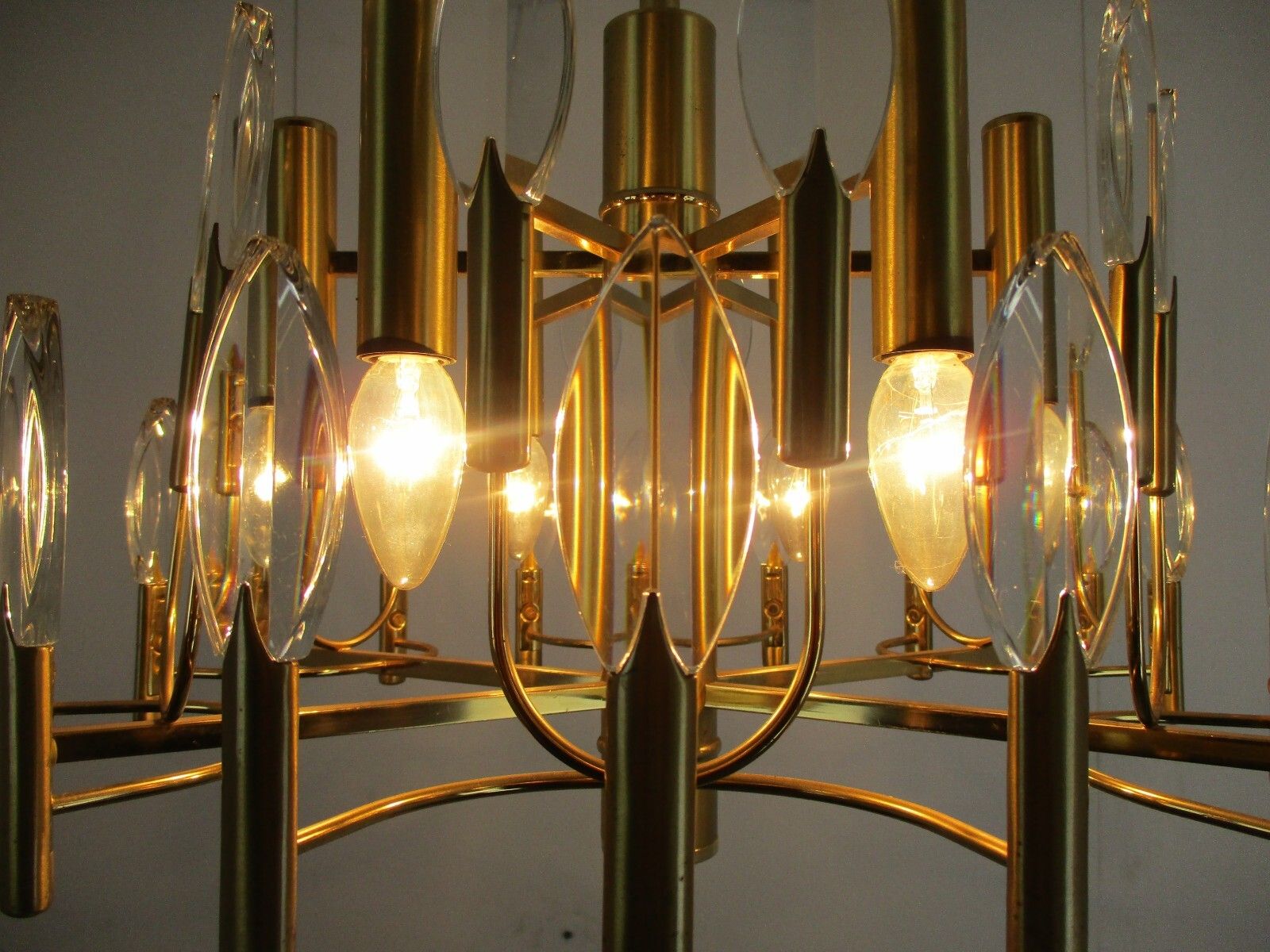Hollywood Regency 1970s Chandelier Lamp Oscar Torlasco For Stilkronen Italy photo vintage